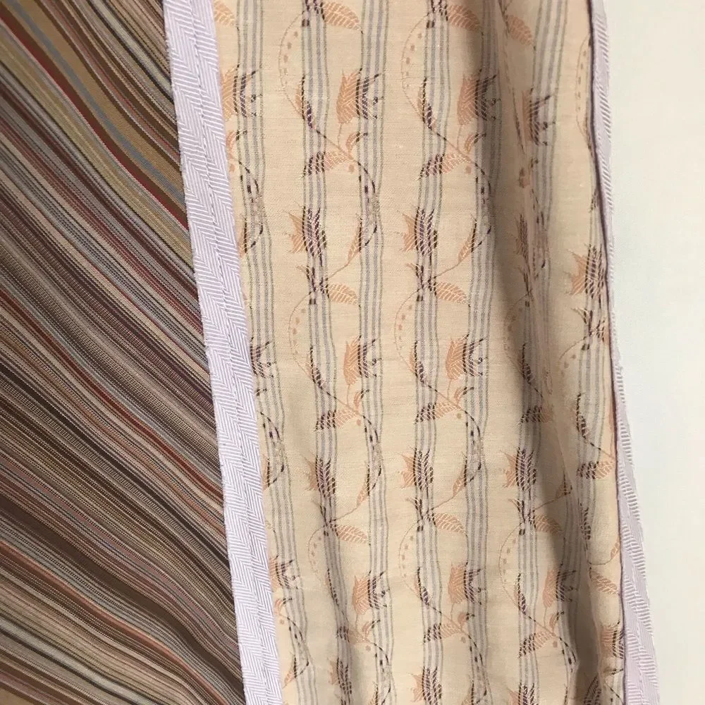NWT J Jill A-Line Skirt Women's Size 18 Brown & Cream Patchwork Stripe Cotton
